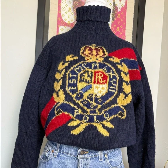 Vintage Ralph Lauren Crest Turtleneck Sweater - Picture 7 of 7